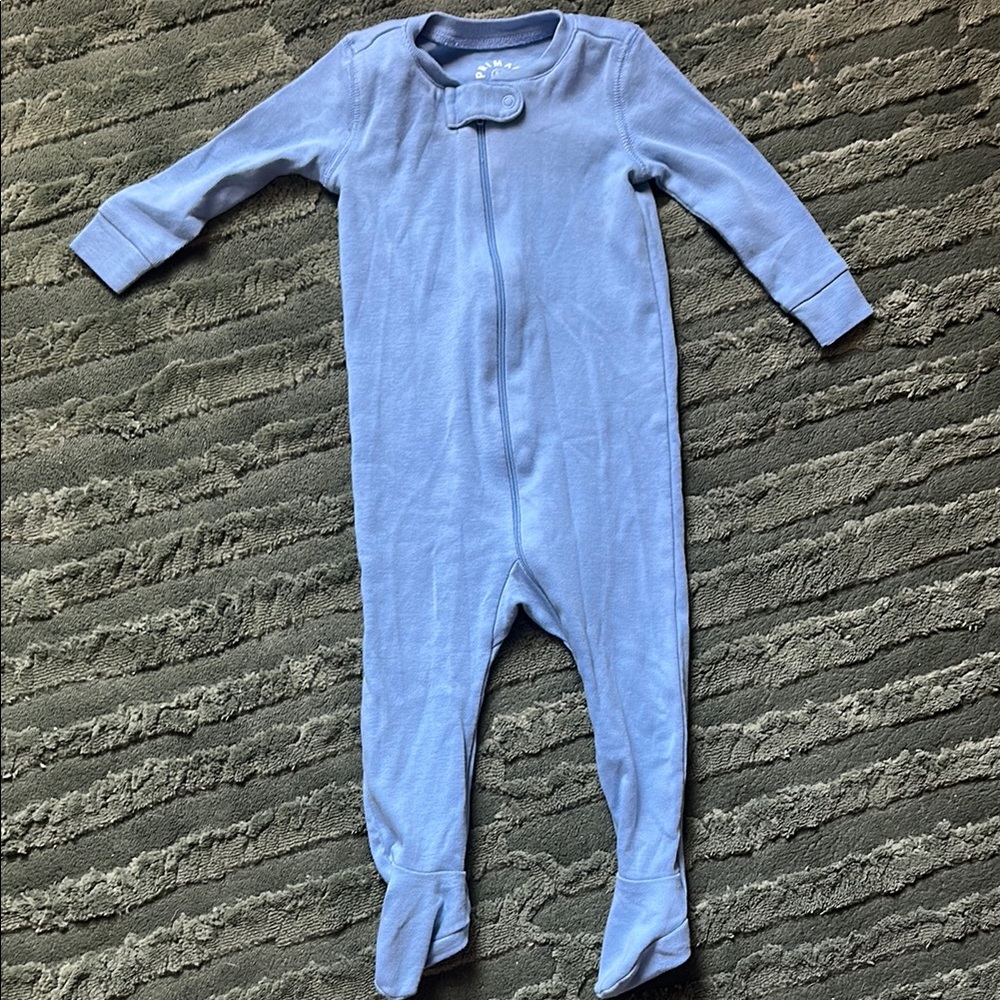 NWOT Primary Blue Footie Pajamas 100% organic cotton